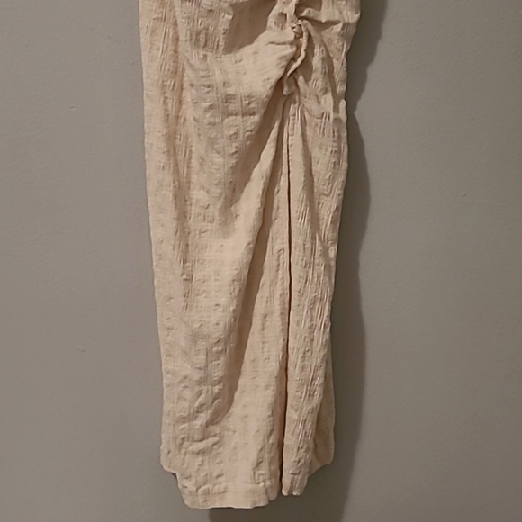 Free People Kokomo Linen Blend Sleeveless Ruched Midi Dress Wmns S Bone Cream - Picture 7 of 14